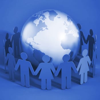 People of the Earth united concept. 3D illustration.