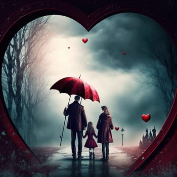 A picturesque image of a romantic setting with hearts and flowers, perfect for Valentine's Day. The image is generated with the use of an AI.
