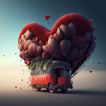 A high-definition image of a cute background filled with colorful flowers, symbolizing love and romance. The image is generated with the use of an AI.