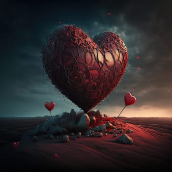 A high definition image of a couple in a romantic setting on a cute background. The image is generated with the use of an AI.