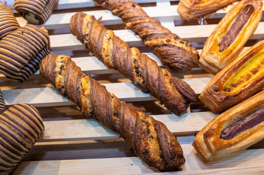 Famous french pastery named chocolatine or chocolate bread