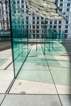 Architectural design at the Grande Arche in La Defense in Paris, France