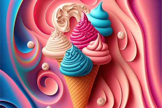 Colorful ice cream background.