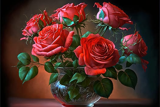 bouquet of roses for Valentine's Day.