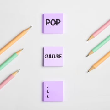 Writing displaying text Pop Culture, Word Written on describes the lifestyle and tastes of the majority of mostly younger people