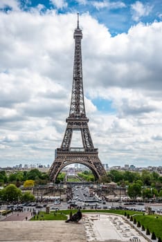 View of the Eiffel Tower from Trocadero Garden, Paris, France