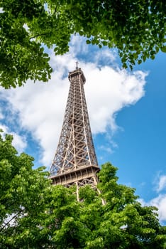 View of the Eiffel Tower in Summer, Paris, France