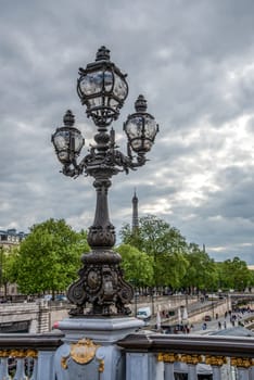Classicist Street Light on Bridge Alexandre III, Paris, France