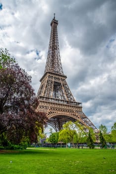 View of the Eiffel Tower in Summer, Paris, France