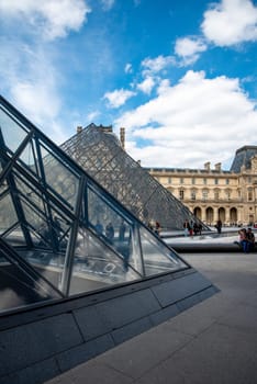 Famous iconic Louvre Palace in Paris, France
