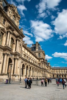 Famous iconic Louvre Palace in Paris, France