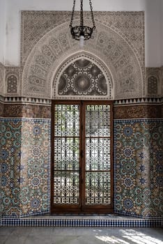 Beautiful wall decoration in the Grande Mosquee de Paris, France