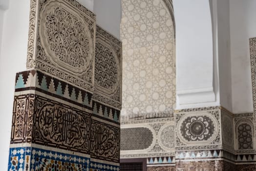 Beautiful wall decoration in the Grande Mosquee de Paris, France