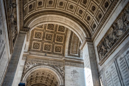 Iconic Arc de Triomphe in Summer in Paris, France
