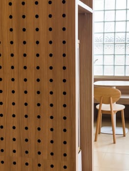 Minimal wooden style coffee shop decoration, stock photo
