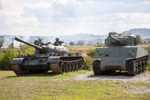 Old abandoned tanks, after the war in Croatia