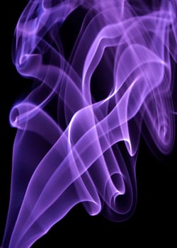 purple rays smoke abstract in black background