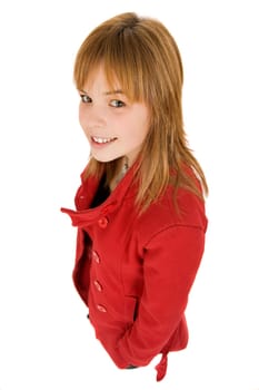 young casual blonde woman, full body shot