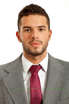 young business man portrait in white background