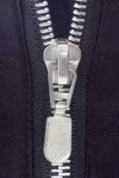 Detailed view of a zipper