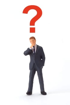 Figure of a businessman on a bright backcircle