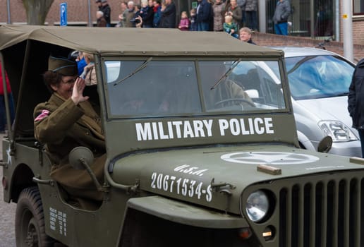 Military parade by "keep them rolling"", a foundation who maintains military vehicles with the purpose of keeping the 2nd WW memories alive"