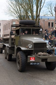 Military parade by "keep them rolling"", a foundation who maintains military vehicles with the purpose of keeping the 2nd WW memories alive"