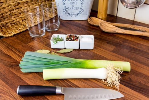 Leek bar and spices
