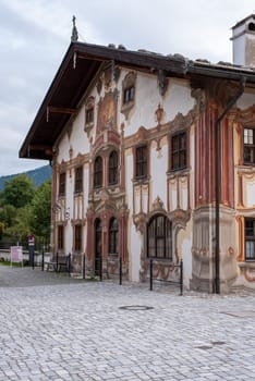 Fresco Paintings of an old House in Downtown Oberammergau, Bavaria, Germany