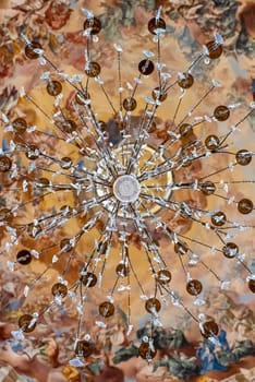 The cupola and chandelier of the Benedictine church Ettal in Bavaria, Germany