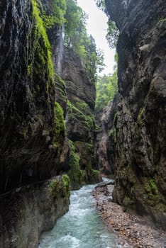 Scenic Partnach gorge near Garmisch-Partenkirchen in the Bavarian alps, Germany