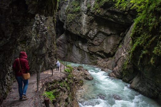 Scenic Partnach gorge near Garmisch-Partenkirchen in the Bavarian alps, Germany