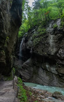 Scenic Partnach gorge near Garmisch-Partenkirchen in the Bavarian alps, Germany
