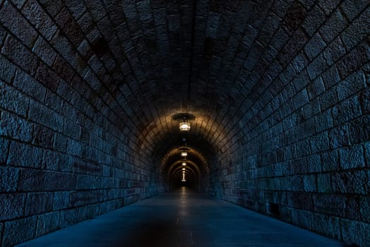 Hallway in the Mountain to the Kehlsteinhaus of Obersalzberg, Berchtesgarden, Germany