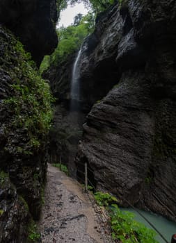Scenic Partnach gorge near Garmisch-Partenkirchen in the Bavarian alps, Germany