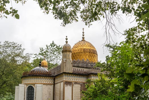 LINDERHOF, GERMANY - SEPTEMBER 22, 2022 - Moorish Pavilion at the park of Linderhof palace in Bavaria, Germany