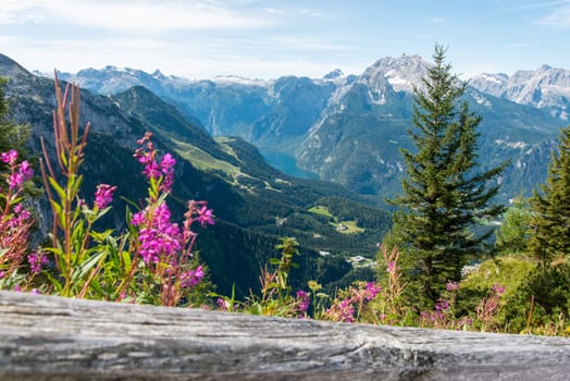 View from the Kehlsteinhaus towards the Alps, Obersalzberg, Berchtesgarden, Germany