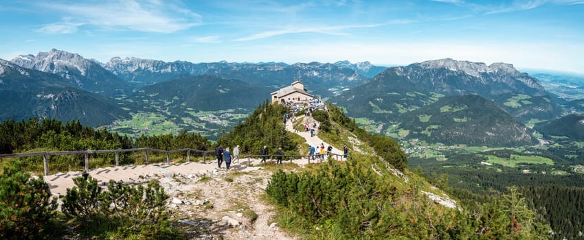View from the Kehlsteinhaus towards the Alps, Obersalzberg, Berchtesgarden, Germany