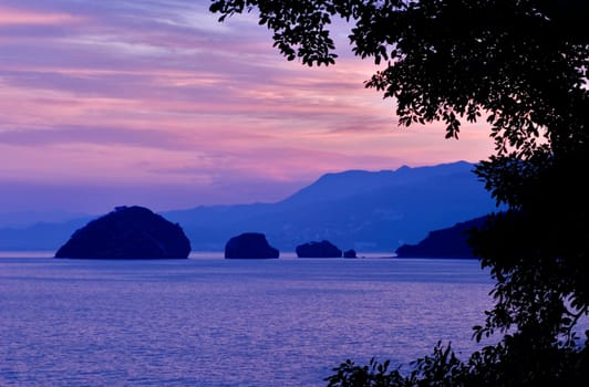 Los Arcos near Puerto Vallarta with the Sierra Madra mountains in the background.