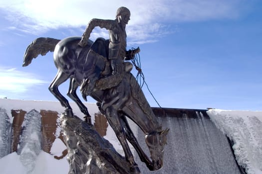 Remmington statue in Evergreen Colorado.  USA