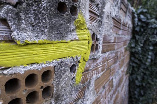 Detail of signal for pilgrim in a pilgrimage in Spain