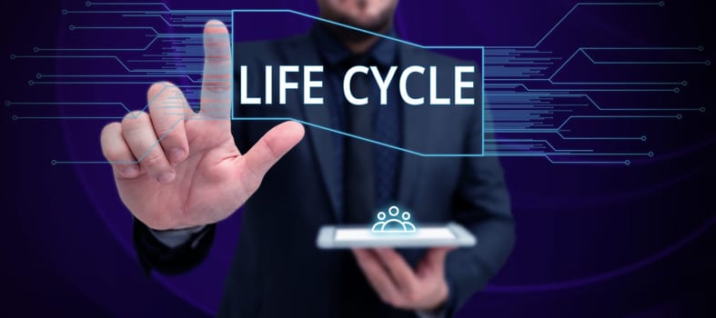 Inspiration showing sign Life Cycle, Business concept the series of changes in the life of an organism and animals
