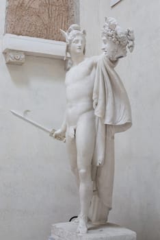 Possagno, Italy - June 2022: Perseus statue with Medusa, named Perseo Trionfante, by Antonio Canova, 1801