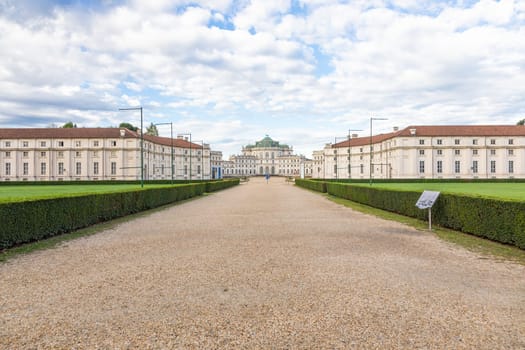 Turin, Italy - January 2023: Stupinigi Royal Palace. Luxury old baroque exterior