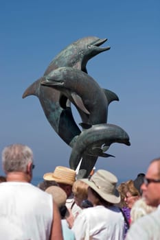 Dolphin Fountain, The Malacon in Puerto Vallarta, Mexico