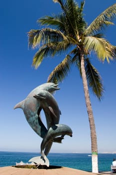 Dolphin Fountain, The Malacon in Puerto Vallarta, Mexico