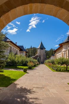 Moldovita, Romania: 28, September 2022: The Moldovita Monastery, Romania. One of Romanian Orthodox monasteries in the southern Bucovina.