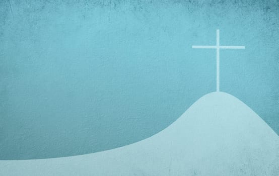 Cross on the mountain, belief, faith and spirituality, resurrection of Jesus Christ at Easter, christianity