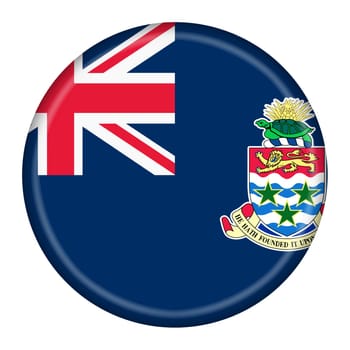 A Cayman Islands flag button 3d illustration with clipping path
