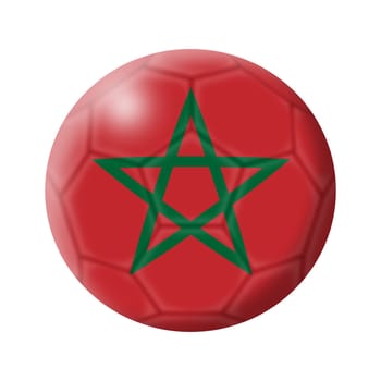 A Morocco soccer ball football 3d illustration isolated on white with clipping path
